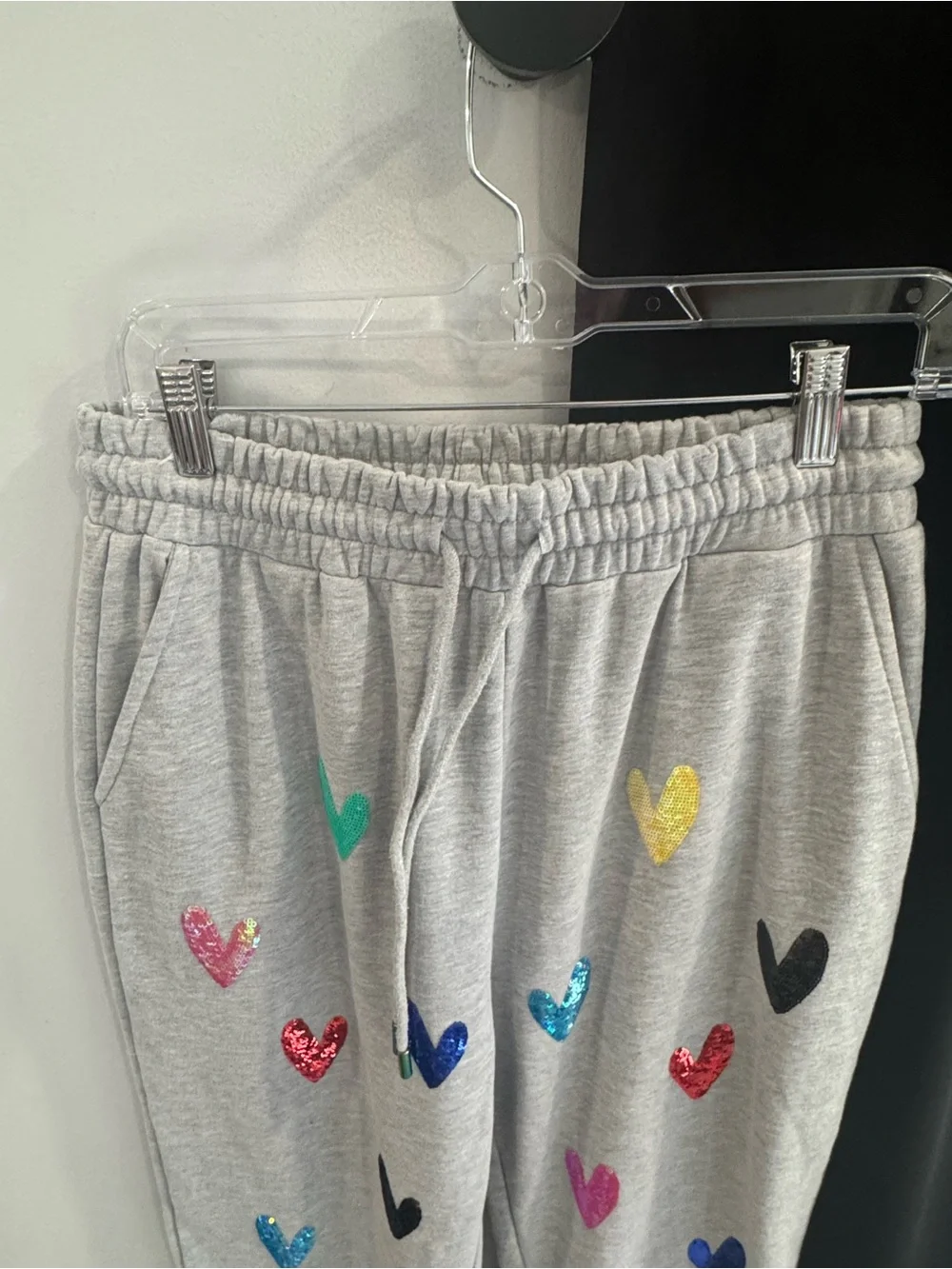Queen of Sparkles Grey Heart Sweatpants and Sweatshirt Set - Picture 8 of 9